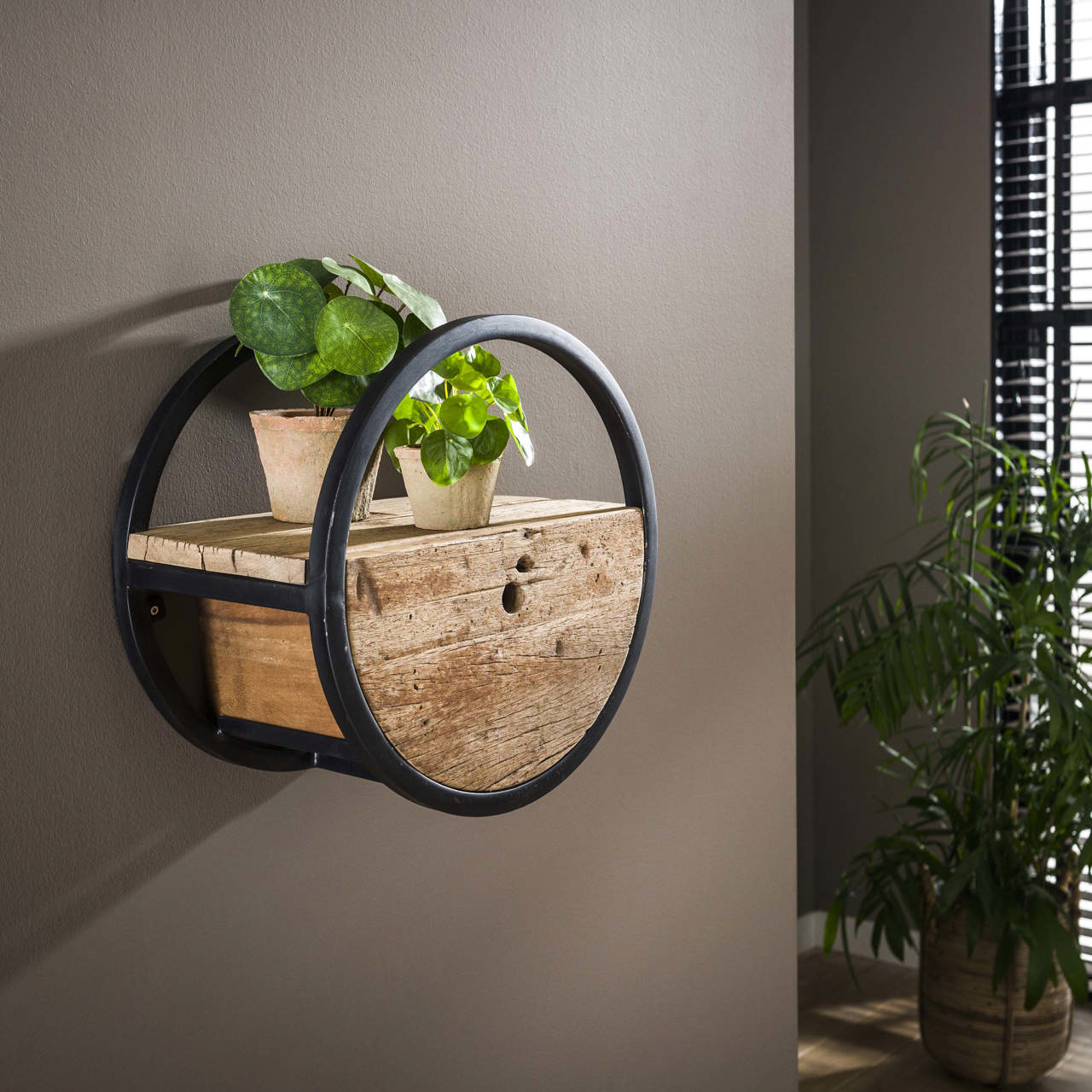 Wandschap circular Ø40 met lade
