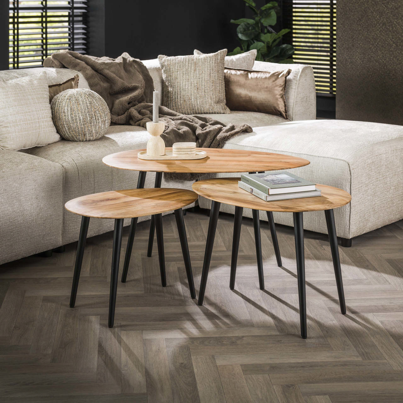 Salontafel set/3 organisch