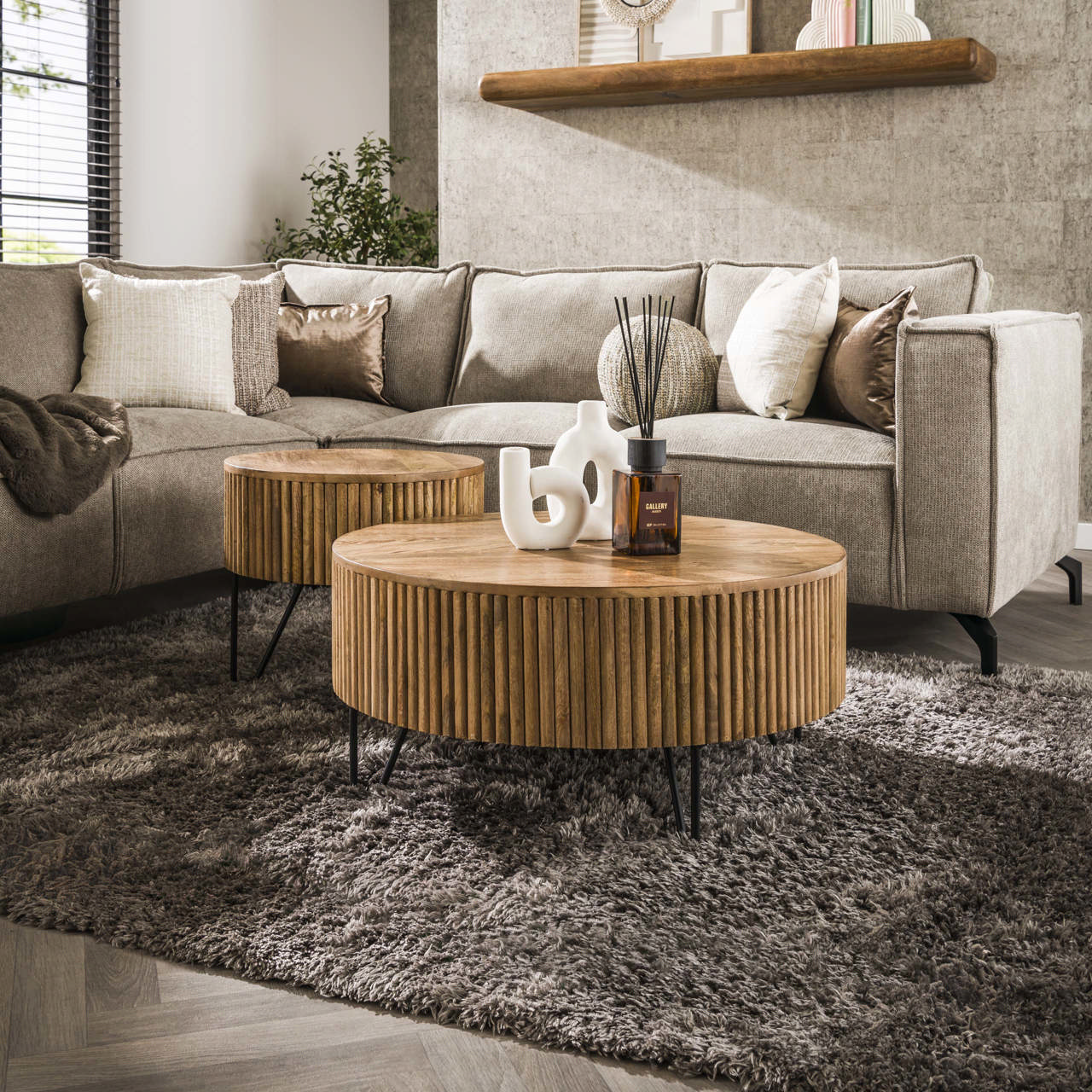 Salontafel set/2 wave rond