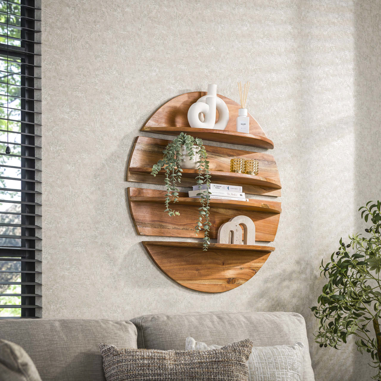 Wandschap 4-delig rond