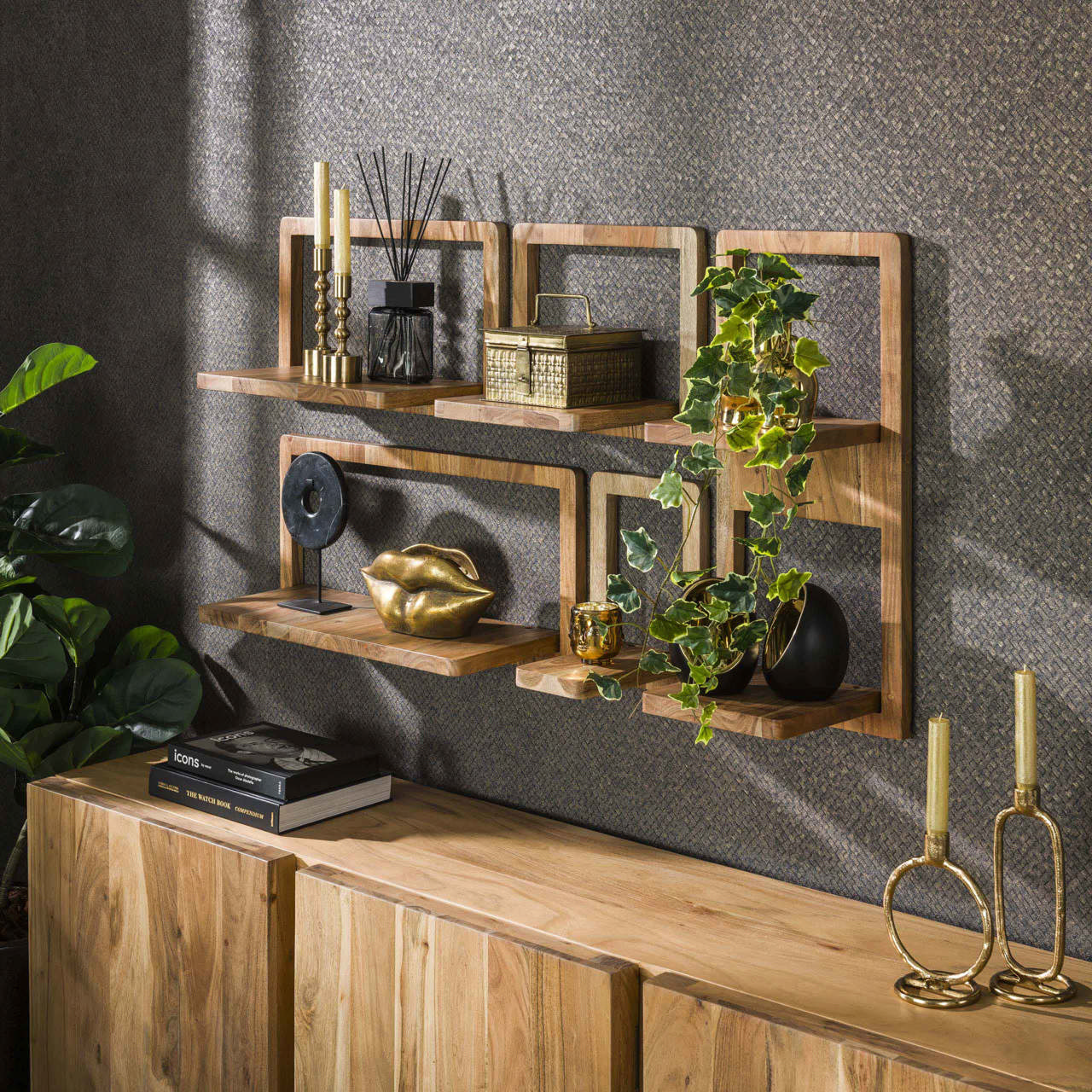 Wandschap set/5 curvy