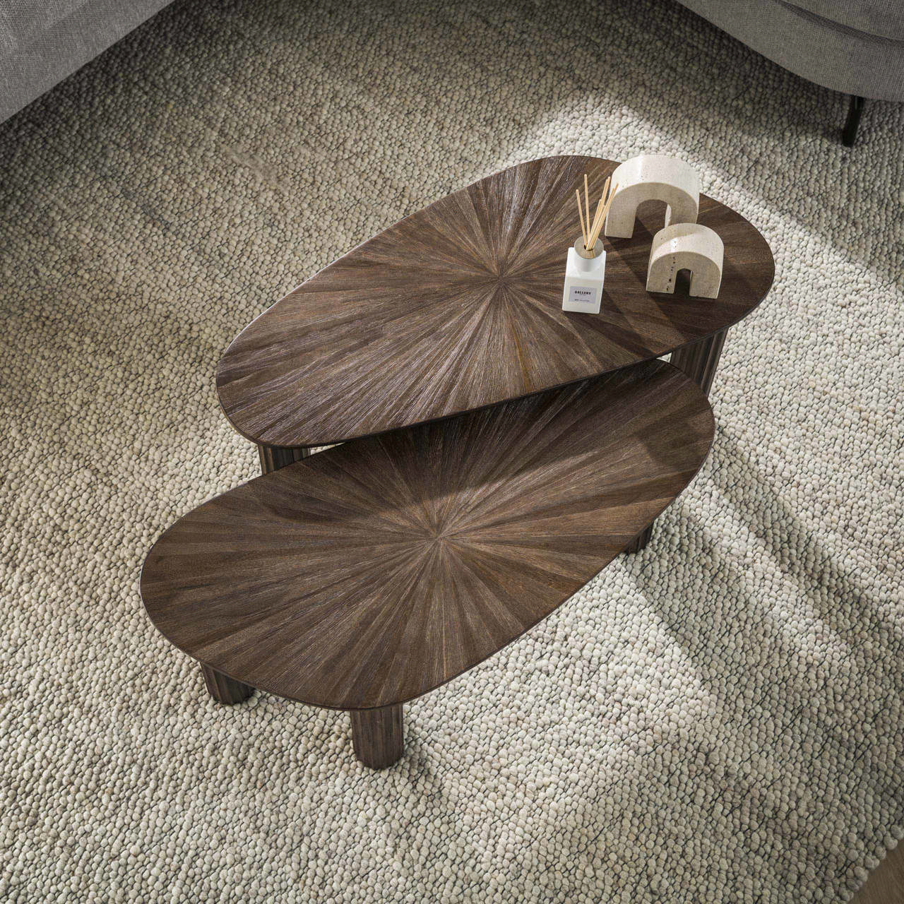 Salontafel set/2 organic Maya teak