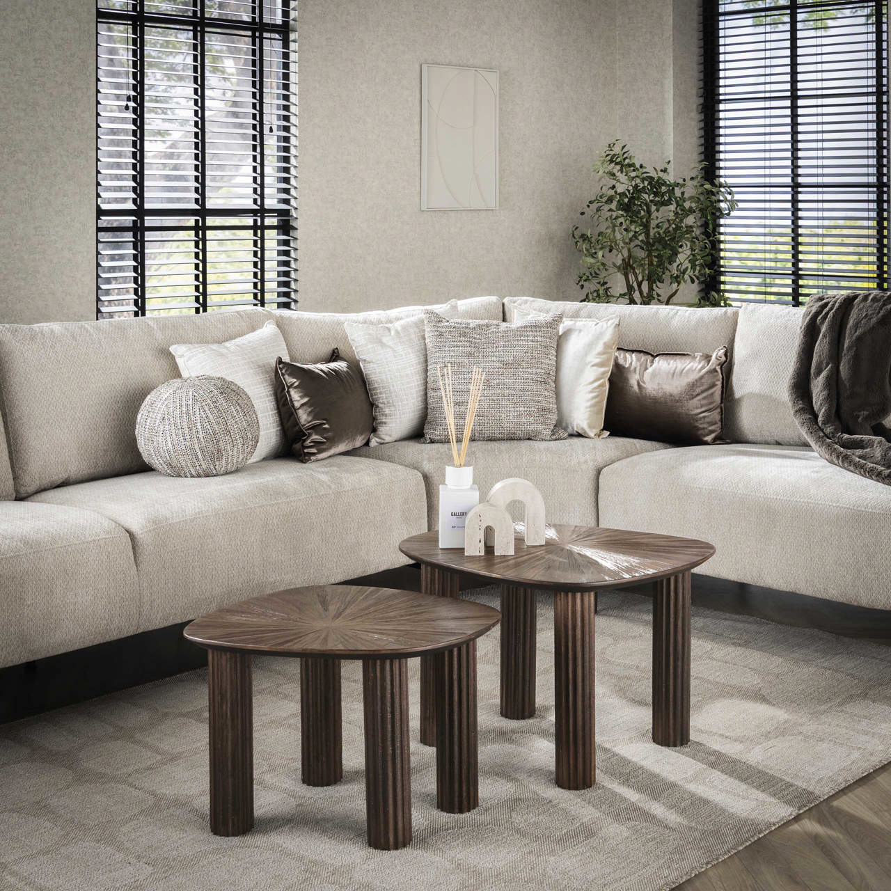Salontafel set/2 vierhoekig Maya teak