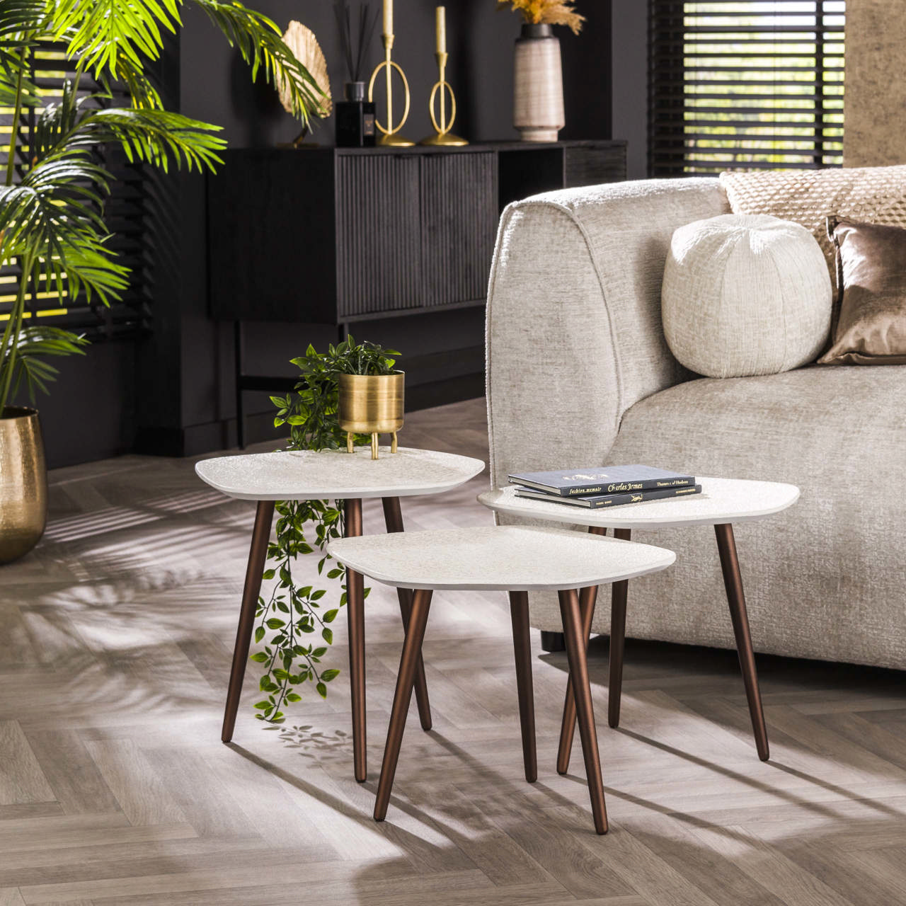 Salontafel set/3 point stone