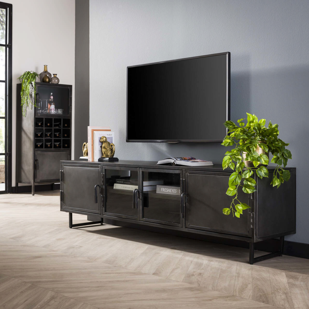TV-meubel 180cm Rift metal