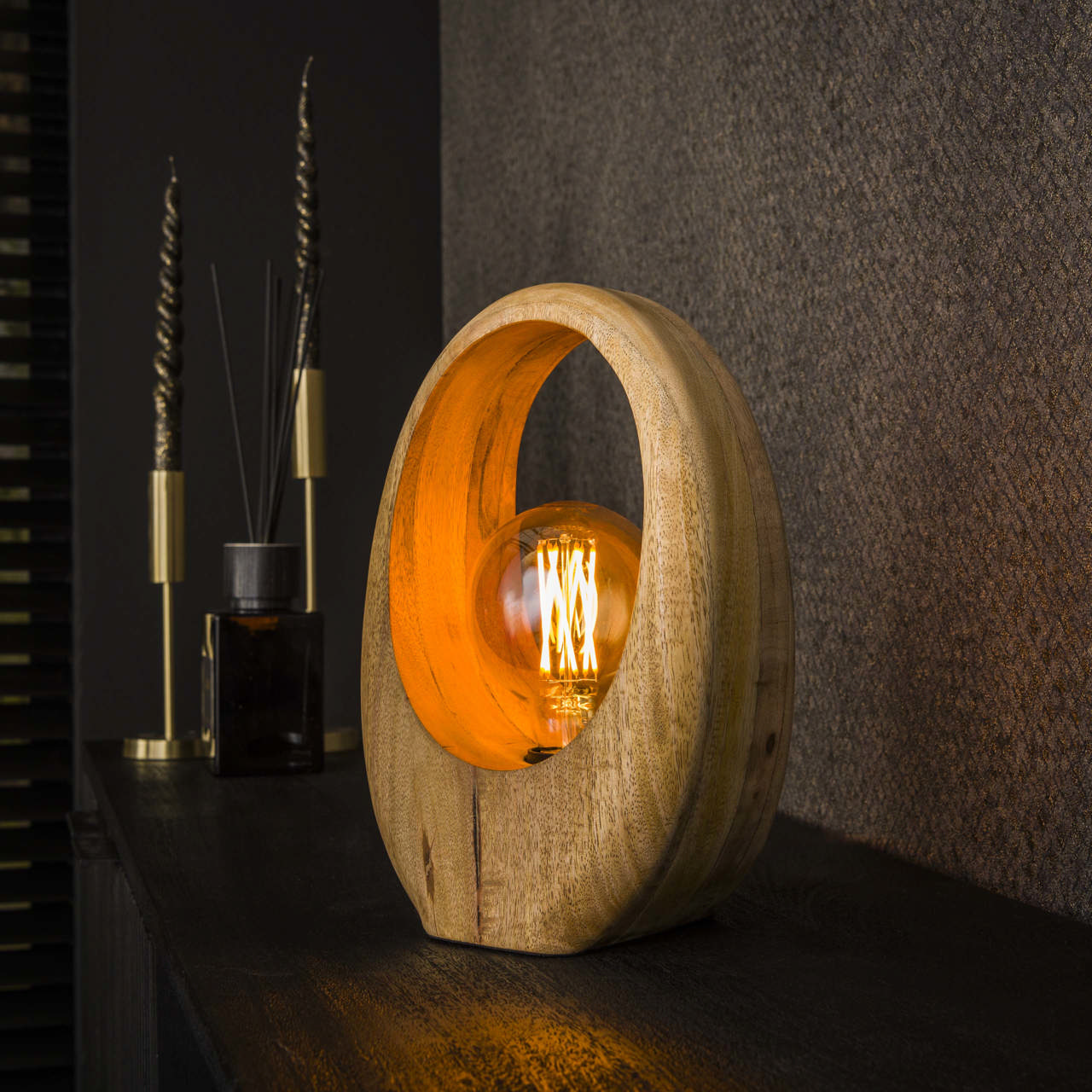 Tafellamp 1L Arch wood