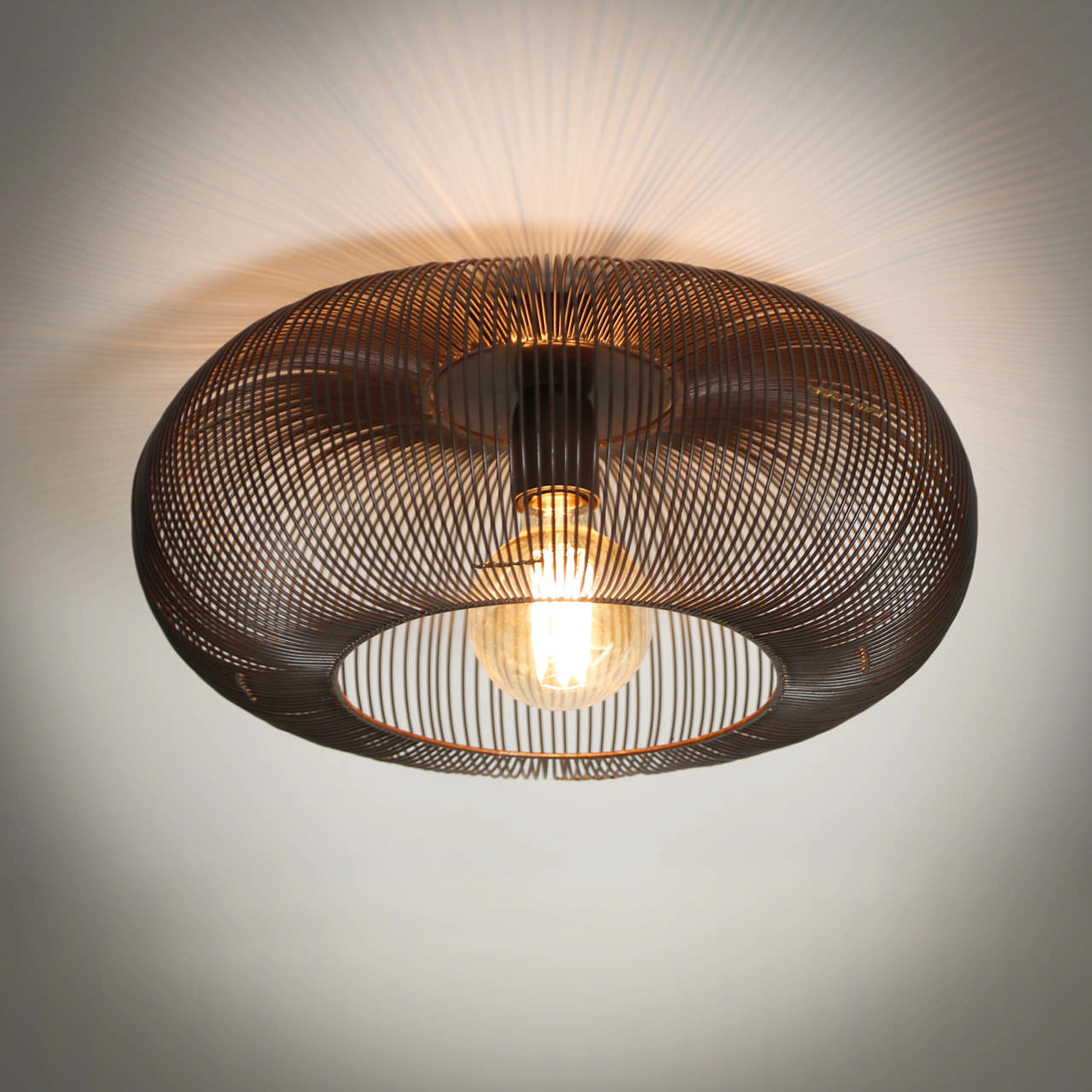 Plafondlamp Ø43 copper twist