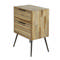 Bedside table 2 drawers Teca strip