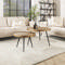 Coffee table set/2 upright edge round metallic