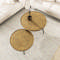 Coffee table set/2 upright edge round metallic