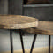 Coffee table set/2 upright edge round metallic