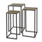 Bloemenzuil set/3 iron metallic