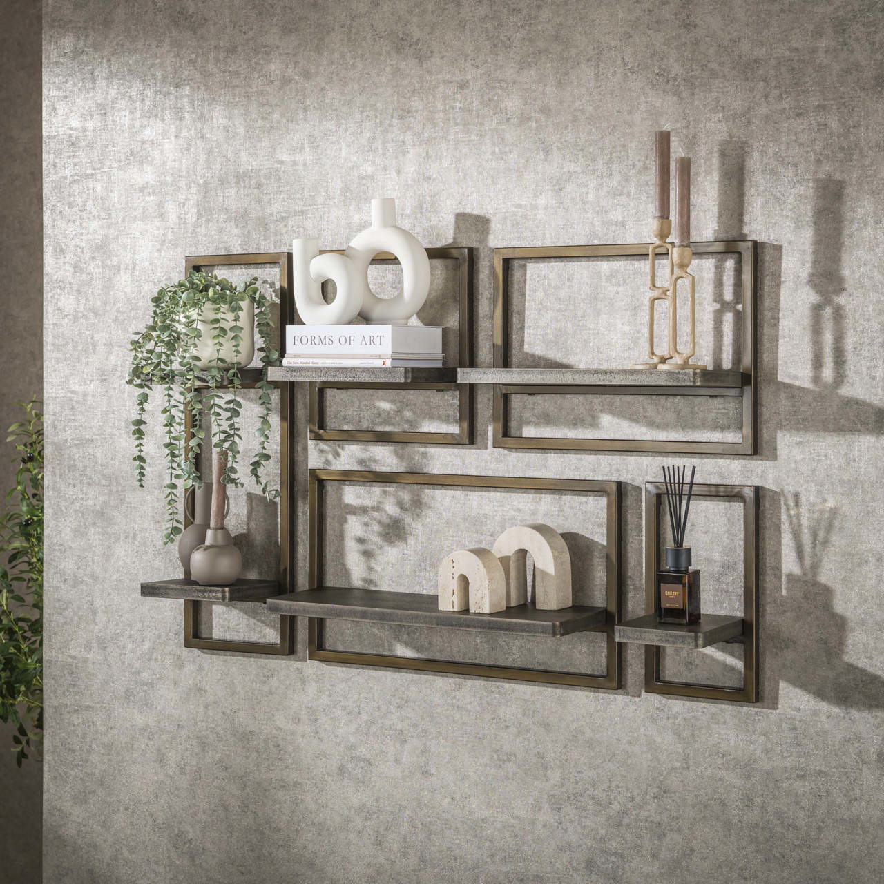 Wall shelf set/5 Ferro