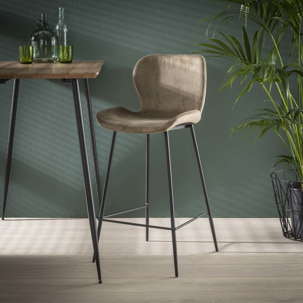 Tabouret de bar rond tube emballé/4