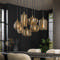 Hanglamp 4+3 stripe glass horizontal