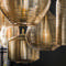 Hanglamp 4+3 stripe glass horizontal