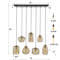 Hanglamp 4+3 stripe glass horizontal