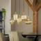 Hanglamp 5L stripe glass mix