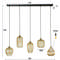 Hanglamp 5L stripe glass mix