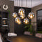 Hanglamp 4+3L bubble shaded