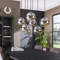 Hanglamp 4+3L bubble shaded