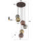 Hanglamp 6x bol getrapt metal print