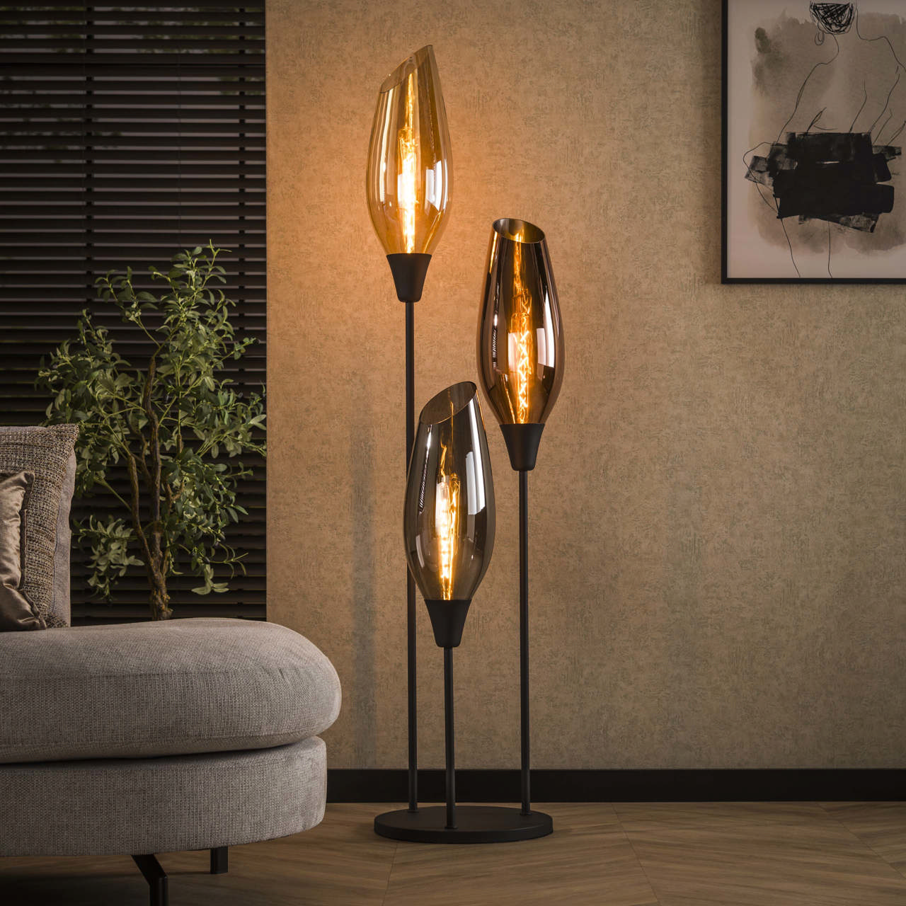 Vloerlamp 3L Cocoon XL mix glass