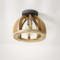 Plafondlamp gebogen houten spijl